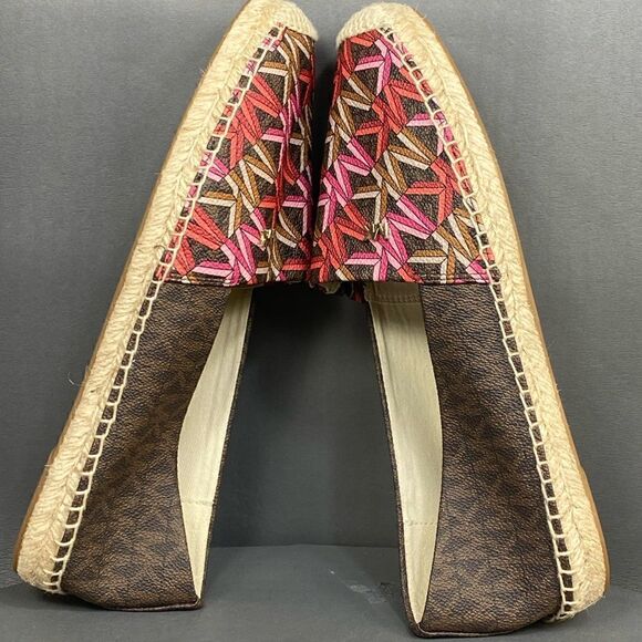 ✅MICHAEL Michael Kors Kendrick Multicolor Logo Print Slip-On espadrilles size 7 - Picture 4 of 10
